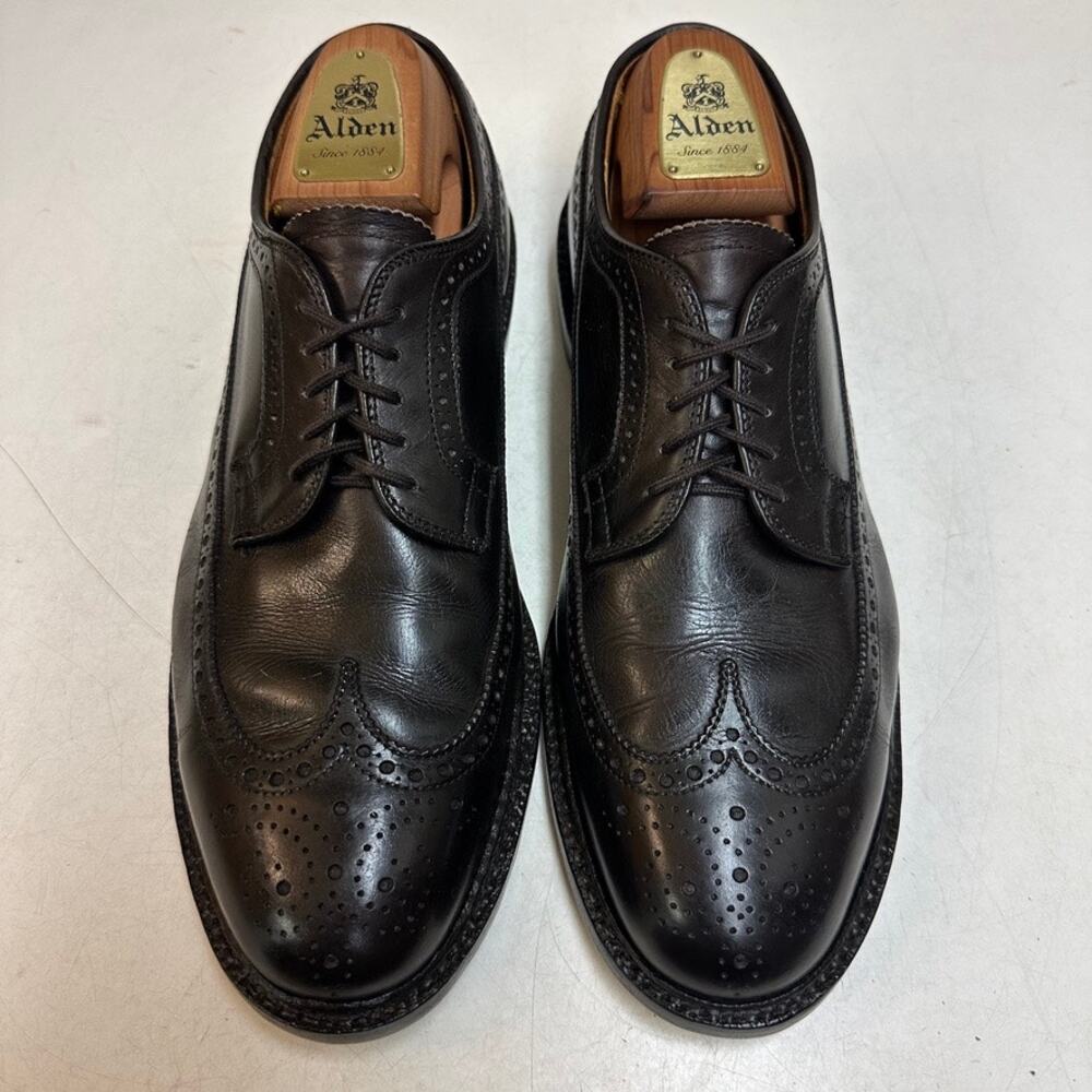 FULLY RESOLED Alden x J. Crew Dark Brown Longwing Wingtip Blucher 97572 USA 9 D